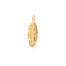 Metallimaskotti pieni sulka matta kullanvärinen 20x5 mm