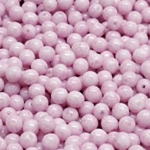 Pyöreä lasihelmi Tsekki opaakki pintaväri vaaleanpunalila 4 mm 30 kpl