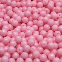 Pyöreä lasihelmi Tsekki opaakki pintaväri ruusunpunainen 4 mm 30 kpl