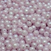 Pyöreä lasihelmi Tsekki opaakki pintaväri lysteri hopearoosa 4 mm 30 kpl