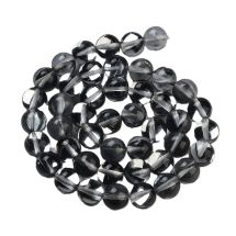 Pyöreä lasihelmi 8 mm peili hiilenharmaa 10 kpl