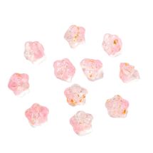 Kukka 8x10mm nuppu roosa / kultahippu 10 kpl