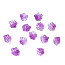 Kukka 8x10mm nuppu violetti / kultahippu 10 kpl