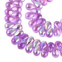 Pisarahelmi litteähkö 9x6x5 mm violetti AB 10 kpl