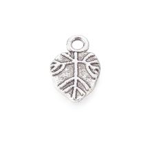 Metallimaskotti lehti lehtiruoti-kohokuviot 18x11 mm antiikkihopeoitu