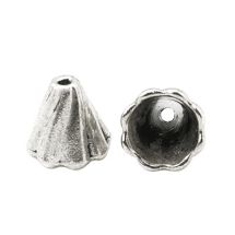 Kalotti antiikkihopeanvärinen kartio 13x12 mm kierrekuviolla 1 kpl