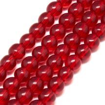 Pyöreä lasihelmi kirkas rubiininpunainen 4 mm 30 kpl
