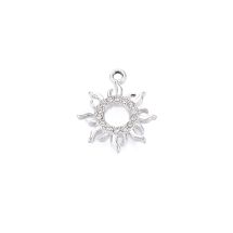 Metallimaskotti aurinko platinanvärinen / kirkkaat strassit 19x16,5 mm