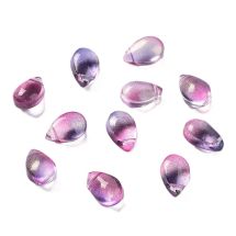 Pisarahelmi litteähkö 9x6x5 mm värikäsitelty fuksia/violetti 10 kpl