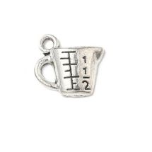 Metallimaskotti mittakannu 13,5x14,5 mm antiikkihopeanväri