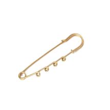 Koruneula/kilttineula silmukoilla pitkä 7,5x1,4 cm kullanväristä 304 terästä 1 kpl