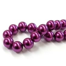 Pyöreä lasihelmi helmiäinen purppura 12 mm nauhassa