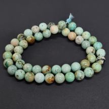 Tukkuerä kivihelmi pyöreä n. 6 mm B+ krysokolla n. 40 cm nauha