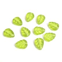 Lehti "mintun lehti" 10x8 mm kirkas peridootinvihreä 10 kpl
