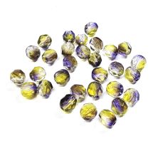 Särmikäs lasihelmi värikäsitelty violetti/ kirkas/ oliivi