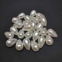 Synteettinen helmi pisara 13x8 mm valkoinen 10 g