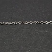Ovaali kaapeliketju 2x1,5 mm hopeoitu 10 cm