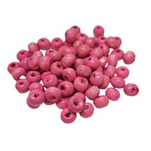 Puuhelmi pyöreähkö n. 5x6 mm maalattu pinkki 10g