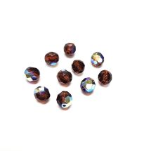 Särmikäs lasihelmi sateenkaari tumma meripihkan ruskea