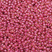 Siemenhelmi 8/0 Tsekki kirkas meripihka sisäväri tumma pinkki 10 g