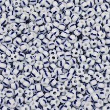 Siemenhelmi 6/0 Tsekki opaakki valkoinen / siniraitainen 10 g