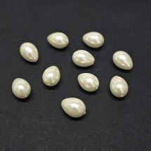 Pisarahelmi 9x7 mm helmiäinen valkoinen 10 kpl
