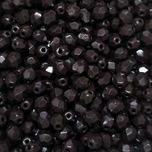 Särmikäs lasihelmi opaakki mustanruskea 6 mm 30 kpl