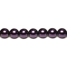 Pyöreä lasihelmi Tsekki helmiäinen Dark Plum 8 mm mininauhassa