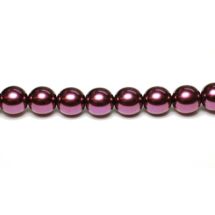 Pyöreä lasihelmi Tsekki helmiäinen Red Plum 8 mm mininauhassa