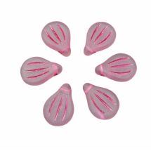 Pisarahelmi urakuvioitu pip 9x14 mm matta roosa / fuksia 6 kpl