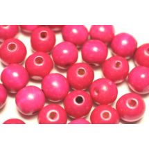 Puuhelmi pyöreähkö n. 12 mm maalattu fuksia n. 30 kpl