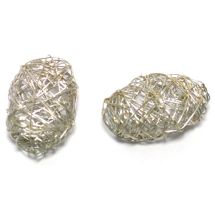 Metallilankahelmi litteä ovaali 25-30 mm hopeanvärinen 1 kpl