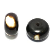 Synteettinen pihkahelmi rondelli musta-valkoinen n. 13x22 mm 1 kpl