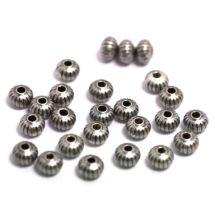 Metallihelmi antiikkihopeanvärinen pieni urakuviorondelli 4x5 mm 25 kpl