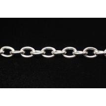 Ketju alumiinia ovaalikaapeli 15x11 mm hopeanvärinen 10 cm