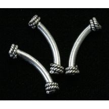 Metallihelmi kaareva balistyle-putki 23x2.3 mm antiikkihopeanvärinen 3 kpl