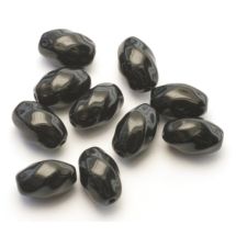 Lasihelmi kulmikas oliivi 9x5,5 mm opaakki musta 10 kpl