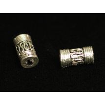 Metallihelmi antiikkihopeanvärinen iso baliputki n. 12,7x6,1 mm 2 kpl