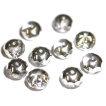 Särmikäs lasihelmi rondelli 8,4x5,6 mm metallihohto/peili hopea 10 kpl