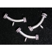 Riipushelmi metallia kaareva balistyle-putki 21x2.3 mm antiikkihopeanväri 3 kpl