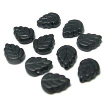 Lehti 11x8 mm pystyreikä opaakki matta musta 10 kpl
