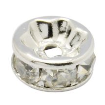 Metallihelmi hopeoitu strassirondelli 4x2 mm KI crystal