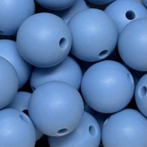 Silikonihelmi pyöreä vaalea farkunsininen