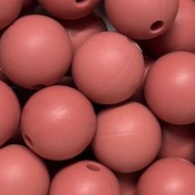 Silikonihelmi pyöreä kastanja