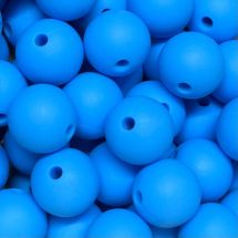 Silikonihelmi pyöreä keskisininen