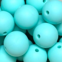 Silikonihelmi pyöreä kirkas aqua