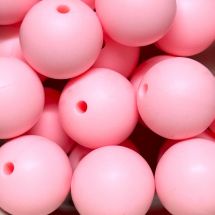 Silikonihelmi pyöreä vaaleanpunainen