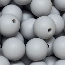 Silikonihelmi pyöreä vaaleanharmaa