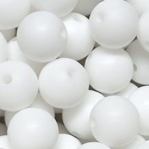 Silikonihelmi pyöreä valkoinen