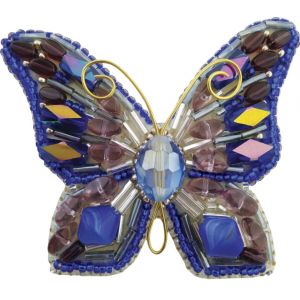 Helmikirjailtava korupakkaus Blue Papillon 8x6 cm